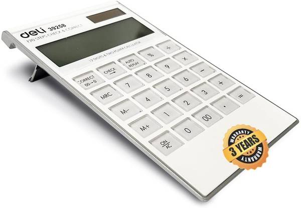Deli W39258 12d Calculator Big Size 3 Years Warranty with Steps Check and Correct Desktop Calculator Basic Calculator