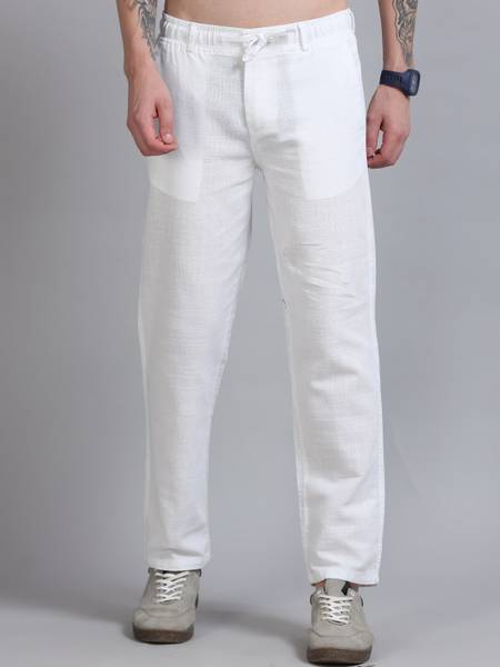 Bellaciao Clothings Co Relaxed Men White Trousers