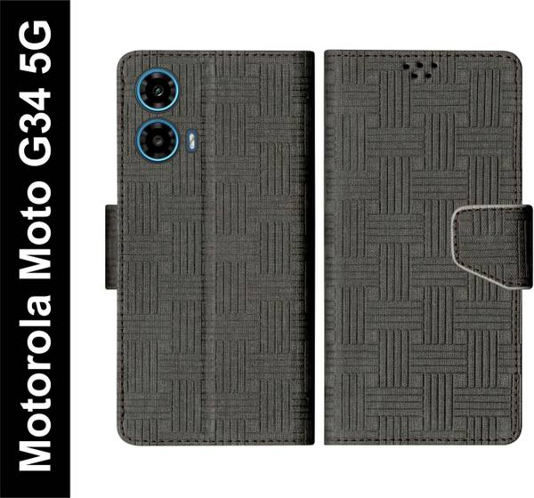 SBMS Flip Cover for Motorola Moto G34 5G with Magnatic Closure | Inbuilt Stand | Card & Money Pocket