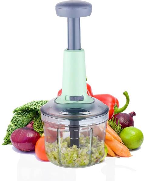 Chopper, Onion Cutter, Hand-Press Vegetable Chopper (900ml, 4 Blades) Vegetable & Fruit Chopper