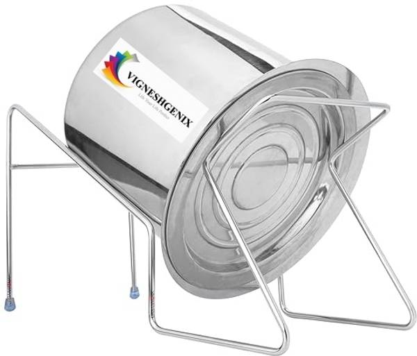 Vigneshgenix Cooked Rice strainer stand, Hands free Rice Drainer Stand 0 L capacity 30 cm diameter