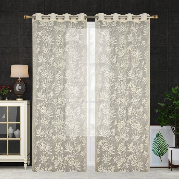 Soulful Creations 213 cm (7 ft) Net Semi Transparent Door Curtain (Pack Of 2)