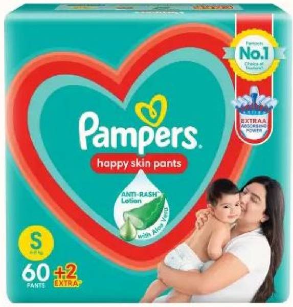 Pampers Anti Rash Happy Skin baby Diaper Pants Size Small - S