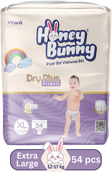 HONEY BUNNY Baby Diaper Pants Super Soft Dry Plus 12 Hour protection - XL - XL
