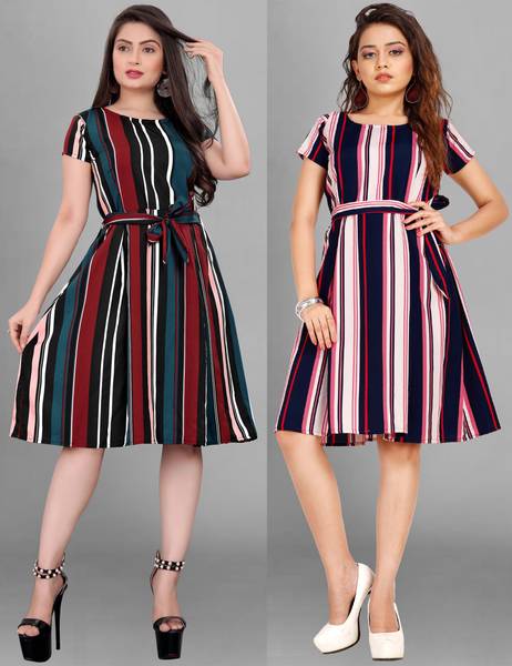Women A-line Multicolor Dress
