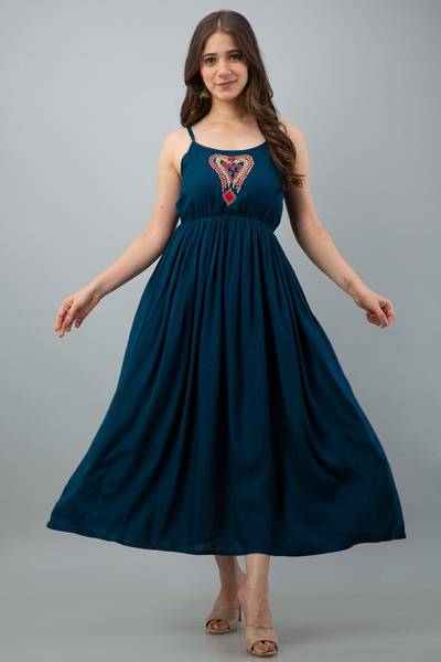 Women Skater Dark Blue Dress