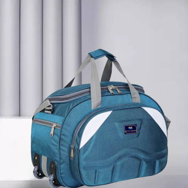 SKYFA FASHION (Expandable) 60 L STROLLY DUFFEL BAG-SYNTHETIC WITH 2 WHEELS -PEACH Duffel With Wheels (Strolley)