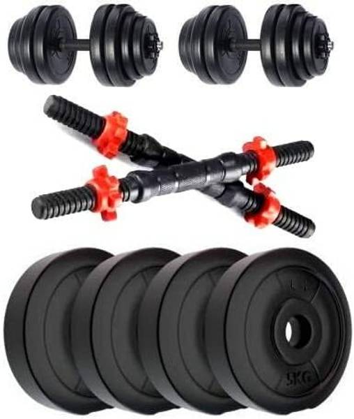 JASHMINE 10 kg home gym 2.5 kg 4 pvc plate 2 dumbbell rod