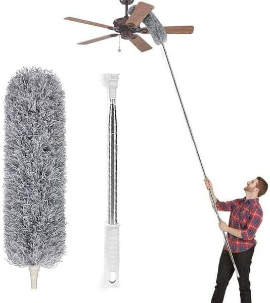 Q7 BRAND Cleaning High Ceiling Fan Microfiber Feather Telescoping 100inch ExtensionPole Wet and Dry Duster