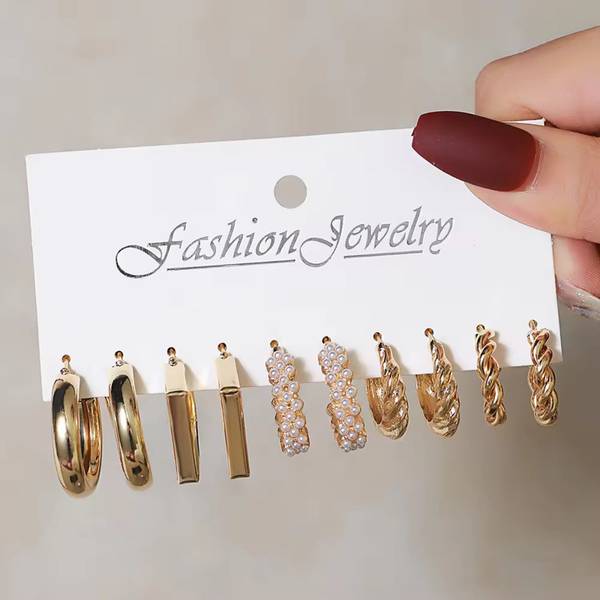 polluxcraft Combo Earrings For Women Girls Korean western Light Weight Stylish fancy Latest Pearl Alloy Stud Earring