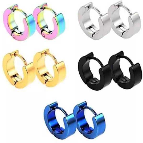 Roadster Mens & Women Fashion Jewellery Valentine Combo of Hoop Pierced Stud Bali Earring Stainless Steel Stud Earring, Clip-on Earring, Hoop Earring