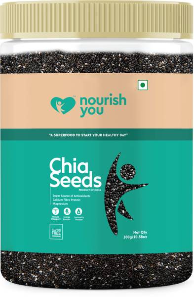 Nourish You Organic Raw Black Chia with Protein, Zinc, Omega 3 & Fiber for Weight Loss Black Chia Seeds