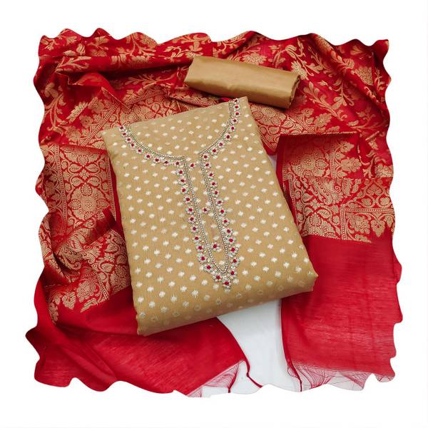 NEGRONI Jacquard Embroidered Salwar Suit Material