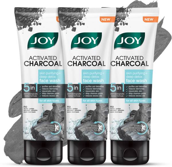 Joy Activated Charcoal Skin Purifying  (Pack of 3X50) For Oily Skin Face Wash