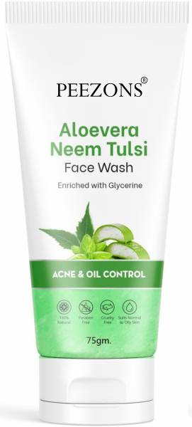 Peezons ALOVERA & NEEM TULSI | PREVENTS PIMPLE | ANTI BACTERIAL All Skin Types Men & Women All Skin Types Face Wash