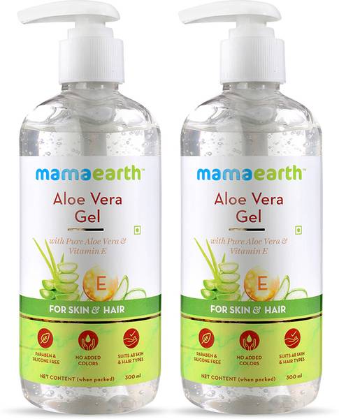Mamaearth Aloe Vera Gel for Glowing Skin & Hair with Pure Vera & Vitamin E