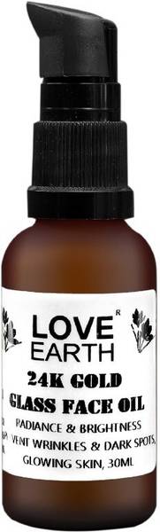 LOVE EARTH 24K Gold Glass Face Oil For Skin Brightening & Pigmentation
