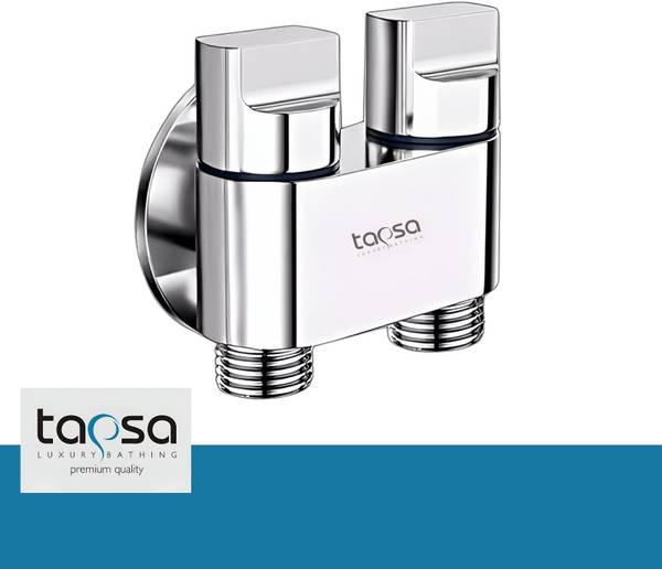 Tapsa SmartBuy Two Way Angle Cock Silver|2 In 1 Angle Cock|Angle Valve (Pack of 1) For Bathroom/Wash Basin & Toilet Taps (For Health Faucet & Flush) W...