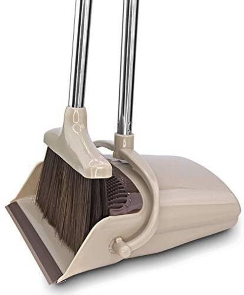 JJDENTERPRISE Plastic Broom and Dustpan Combo Set  Long Handle, Built-in Wisp Scraper