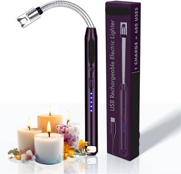 king and queen store 360 Degree Flexible Rechargeable Electric Kitchen Lighter for Gas Candle_Stove Aluminium Gas Lighter
