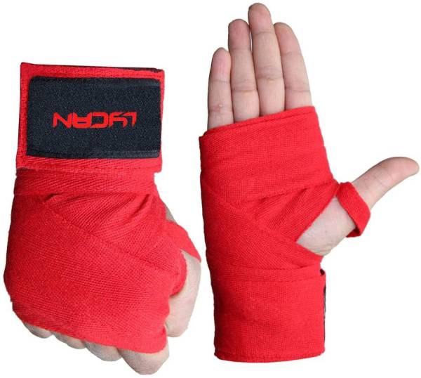 Lycan Red Cotton Material Boxing Hand Wraps Elastic Hand & Wrist Support Red Boxing Hand Wrap