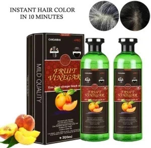 Wrixty Fruit Vinegar Hair Color Gel with a 100% Herbal Touch for Lasting Color , BLACK