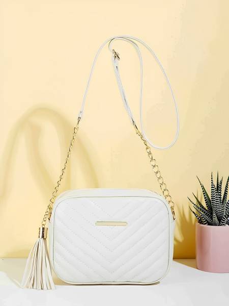 Cleto Beige Sling Bag Trendy casual beige Sling Bag for girls women embroidery party purse