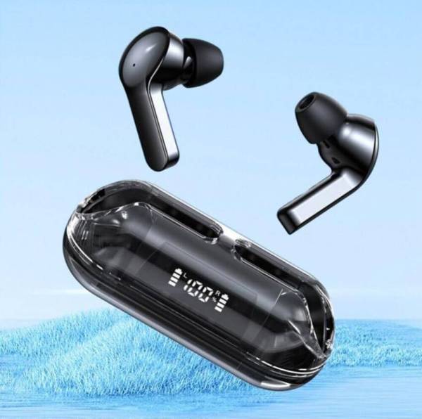 S10 Pro Earbuds With Digital Display,Transparent, 30Hrs Playtime & Fast Charging Bluetooth Headset