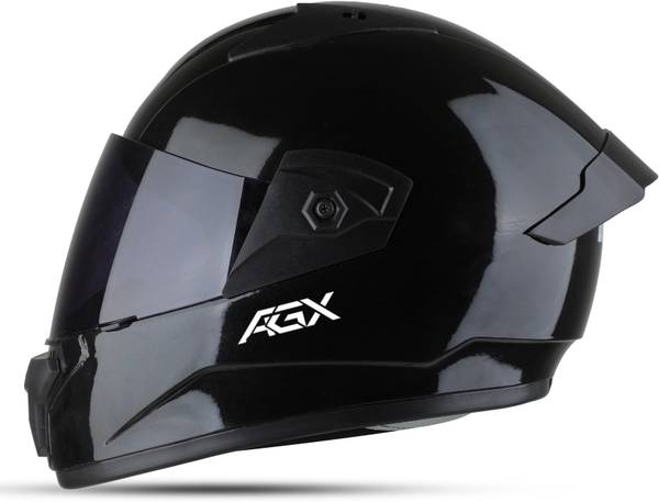 Agx Wonder Black ISI Certified with Anti UV Polycarbonate Visor ABS Material, Unisex Motorbike Helmet