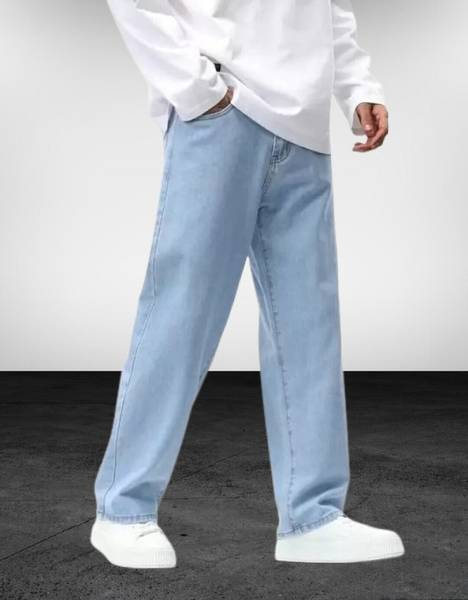 HOC Straight Fit Men Light Blue Jeans
