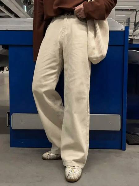 mevan Loose Fit Men Beige Jeans