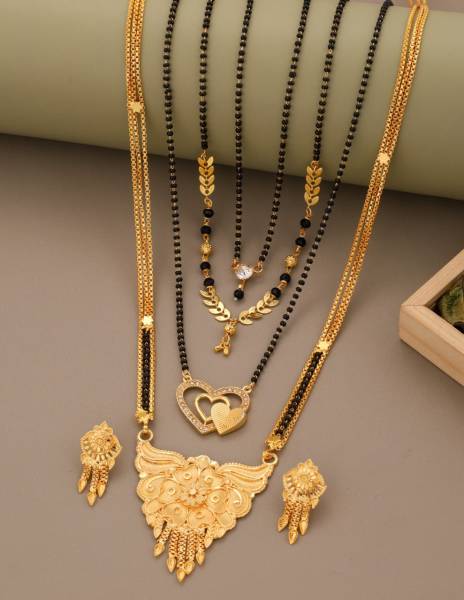 verent Brass Gold-plated Gold, Black Jewellery Set
