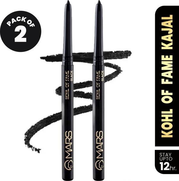 MARS Kohl of Fame Long Lasting Smudge Proof Kajal Pack of 2