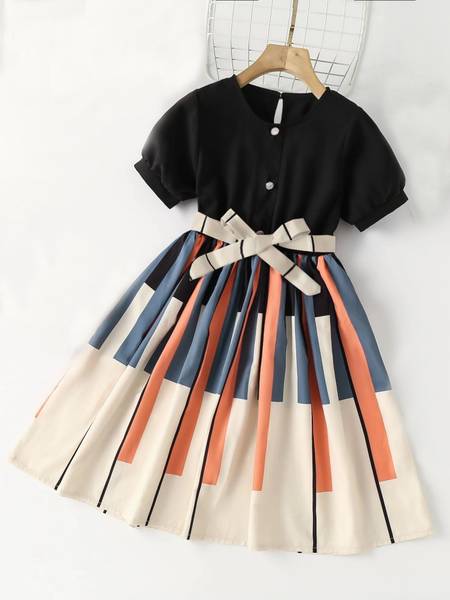 MAYRAFASHION Girls Midi/Knee Length Casual Dress