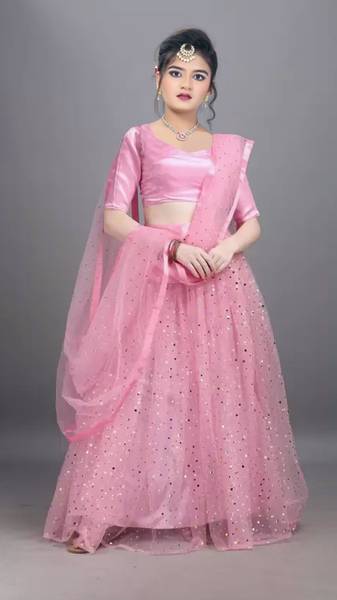 WTWC FAB Girls Lehenga Choli Western Wear Embellished Lehenga, Choli and Dupatta Set