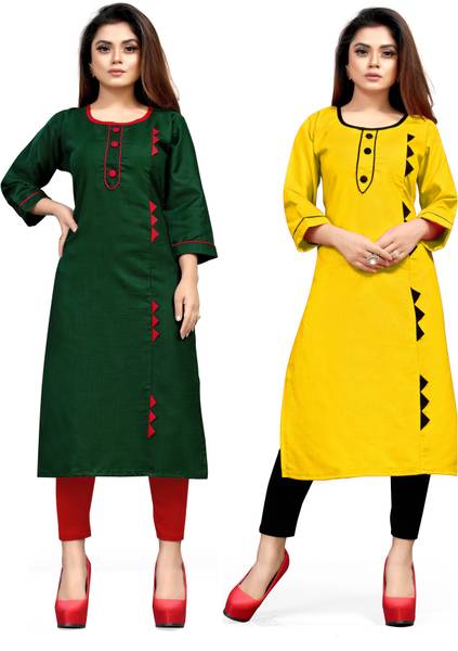 Loopy Women Solid Straight Kurta
