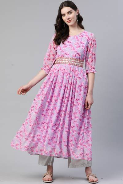 VBUYZ Women Floral Print Flared Kurta