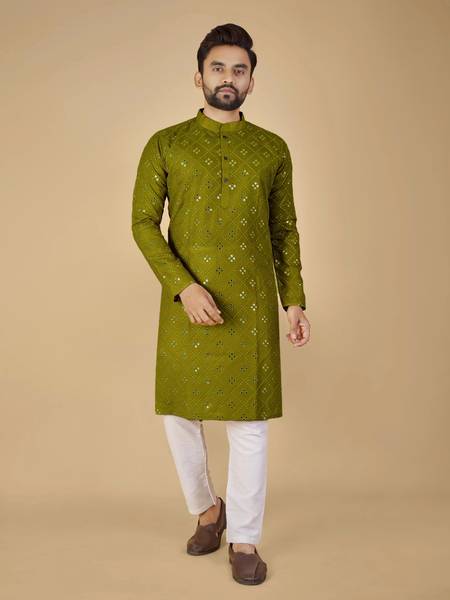 ORIFAB Men Kurta Pyjama Set