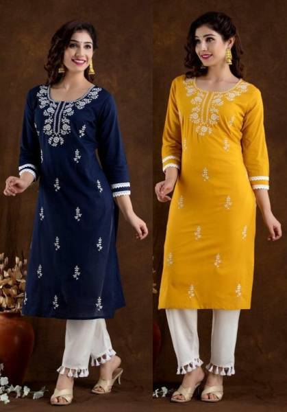 Women Chikan Embroidery Kurta