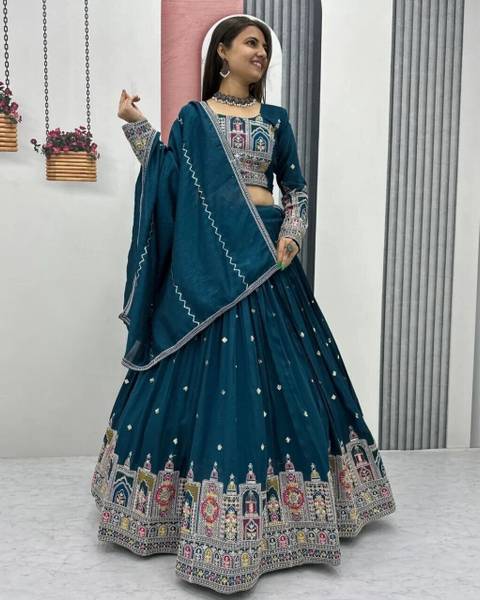 PEDR TRENDS Embroidered Semi Stitched Lehenga Choli