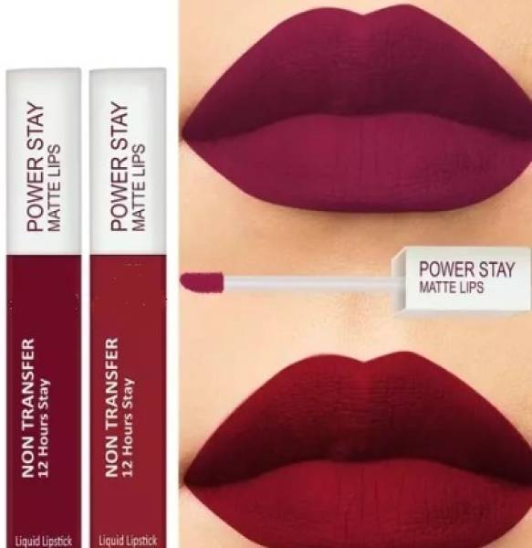 YELGO Powerstay Lipstick Combo of 2 Different Shades Matte Lipsticks, Smudgproof