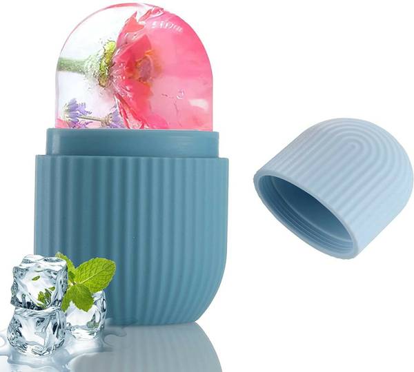 Heria Ice Roller for Face & Eye Reusable Face Rollers Facial Roller Massager Silicone Ice Cube Massager for Brightening Skin Removing Puffiness Skin M...