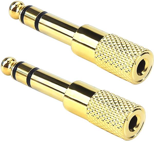 Kenware GOLDEN 6.3 mm Stereo Male Pin to 3.5 mm Audio Female pack of-2pes Connector Phone Converter
