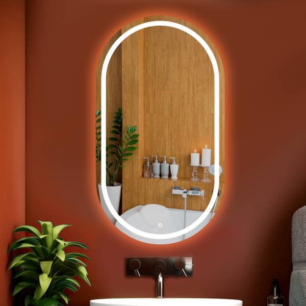 SAHAJ PLASTO Decorative LED Wall Mirror for Bathroom Size 18x24 Inch Lighted Mirror