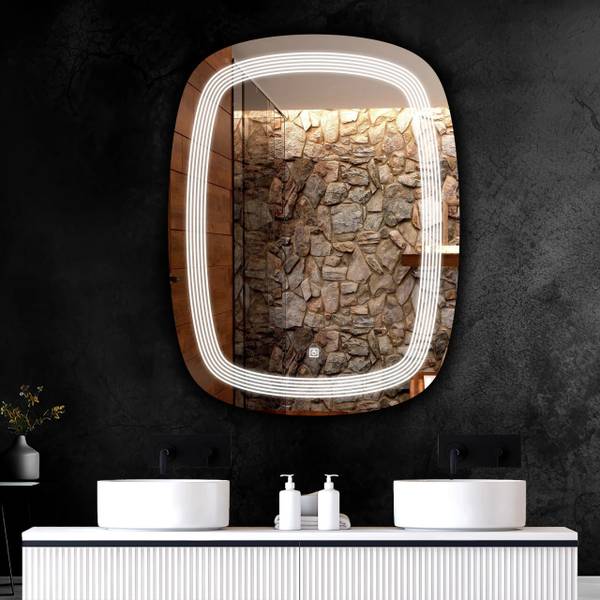 KRELIX Rectangular LED Mirror Decorative Interior Dcor (18 X 24 Inch) wall Bathroom Mirror