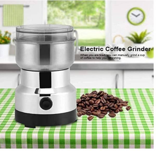 Kriday Electric Grinder and Coffee Maker Household Electric Mixer Grinder Cereals Grain Mini Mixer 350 Mixer Grinder (1 Jar, Silver)