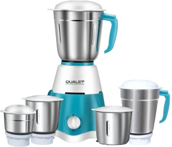 QUALET Blue Thunder Five Star 5 Jar 750 Mixer Grinder (5 Jars, White & Blue)