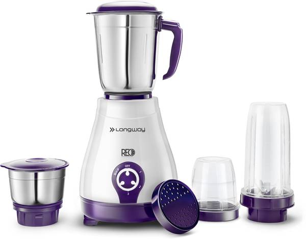 Longway Reo 550 W Mixer Grinder (4 Jars, Purple)