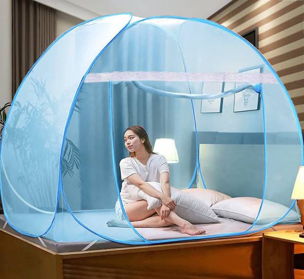 AmberTex HDPE - High Density Poly Ethylene Adults Washable Foldable King Size Bed, Double Bed(Suitable for 6ftX6ft to 6.9ft x 6.9ft) Mosquito Net