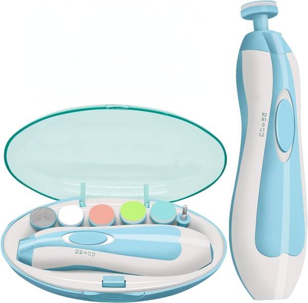 Showell New Baby Nail File Electric,Baby Nail Trimmer Heads Safe (Blue)